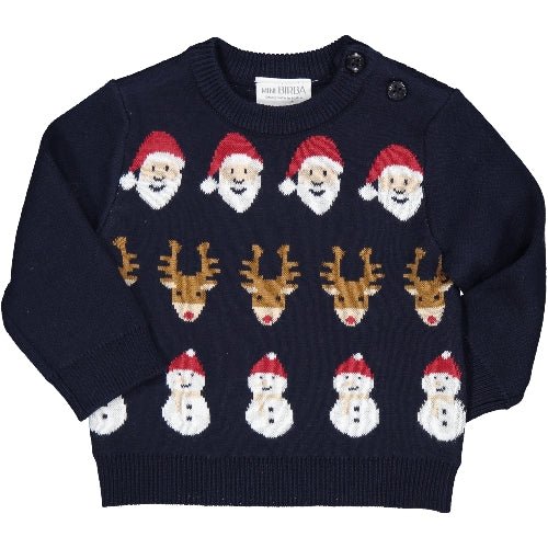 Maglione blu Babbo Natale bambino/a
