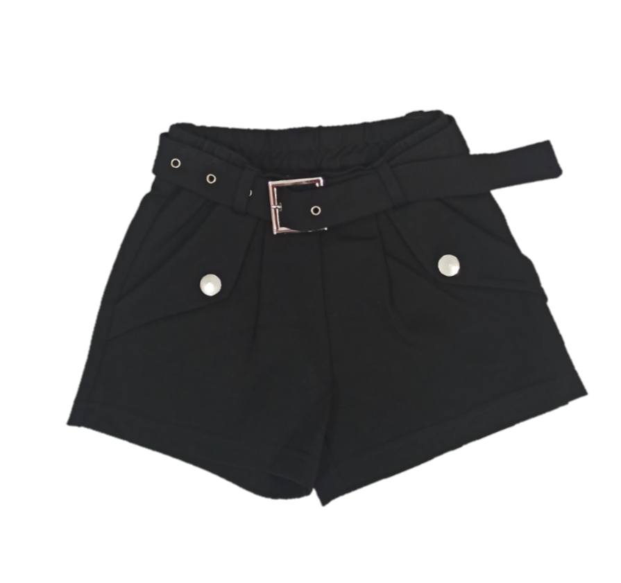 Short nero con cintura bambina