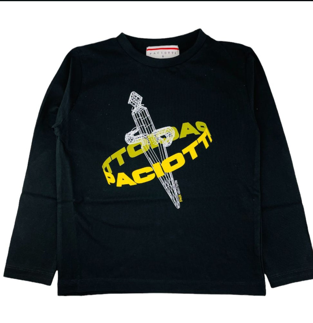 Paciotti | T-shirt nera manica lunga ragazzo