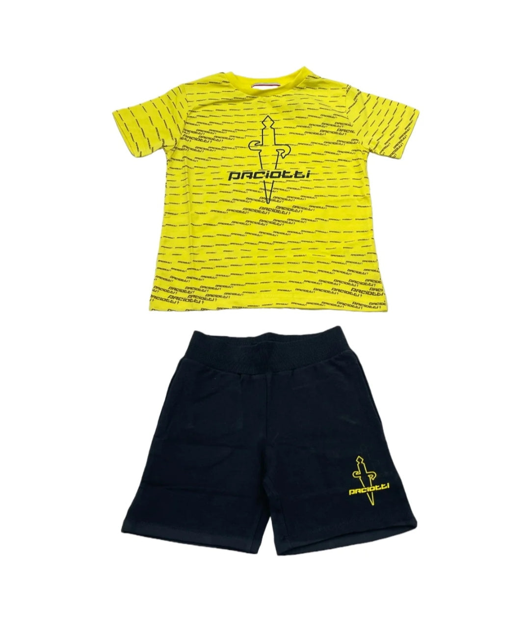 Paciotti | Completo ragazzo t-shirt + short giallo nero