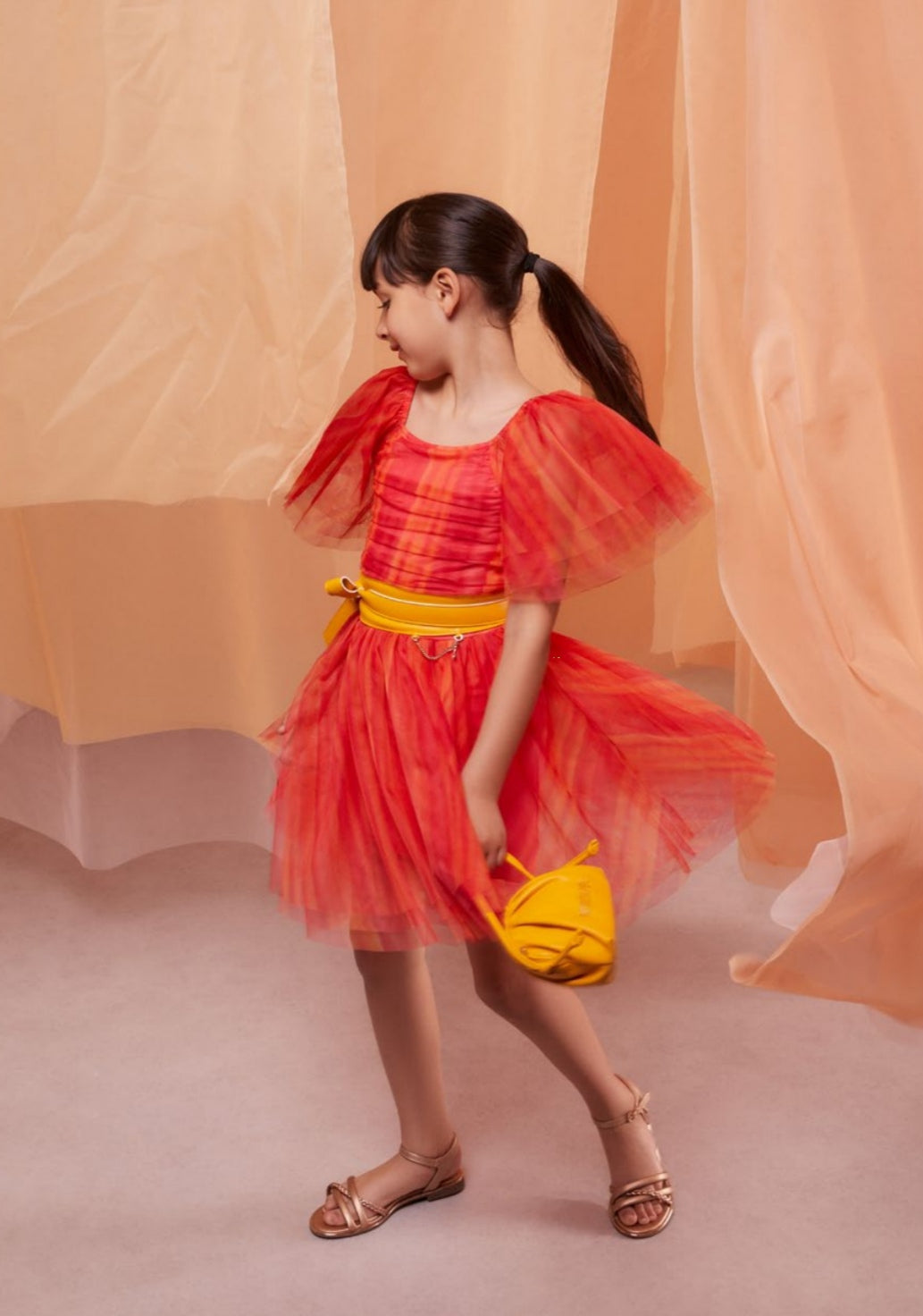 Patrizia Pepe | Abito tulle arancio bambina