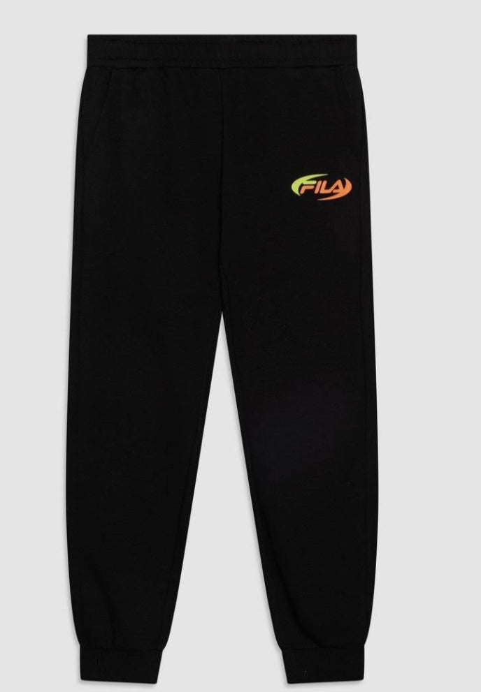 Fila | Pantalone felpa nero logo arancio