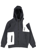 Fila | Felpa zip bianca nera cappuccio