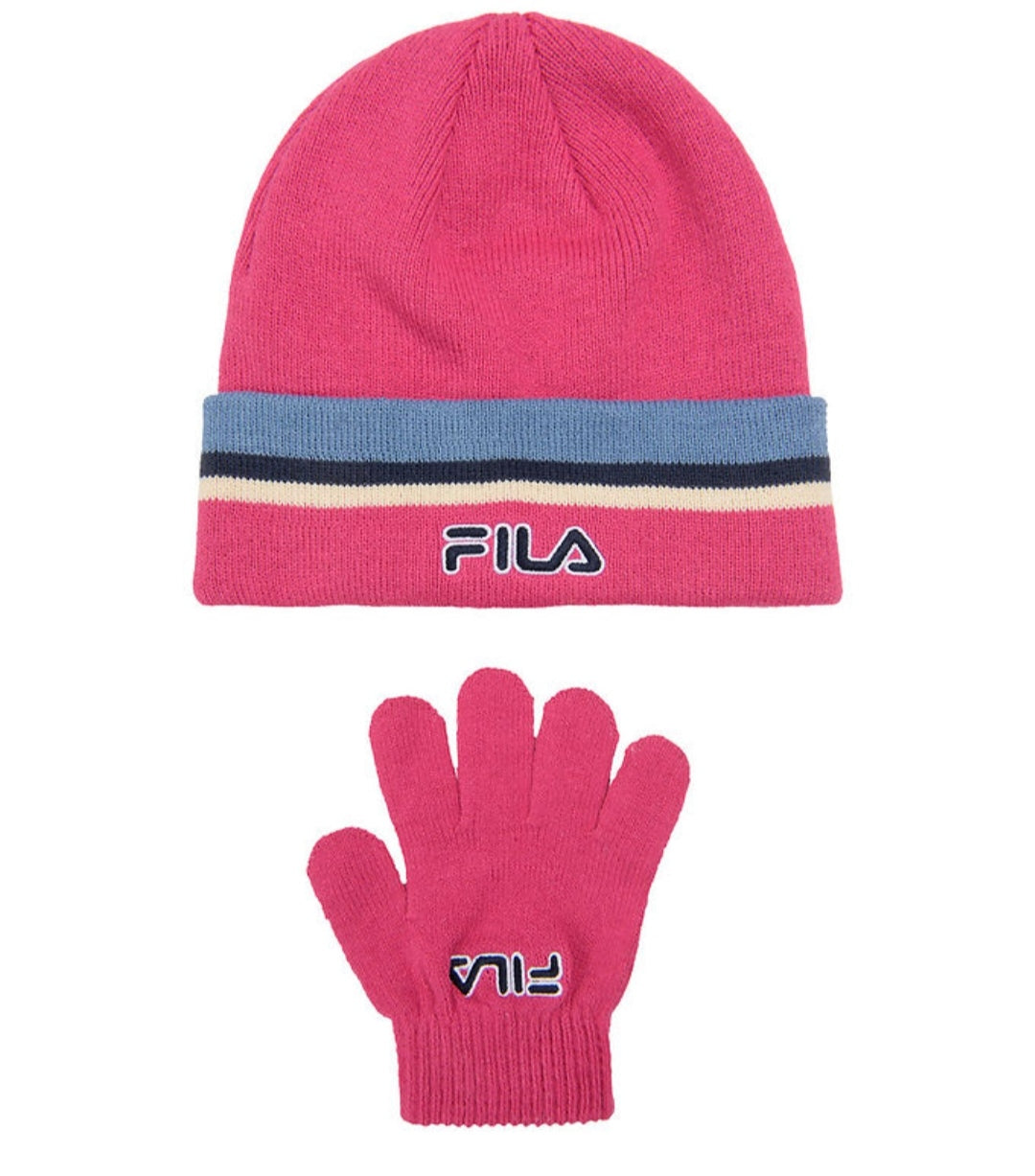 Fila | Set cappello guanti fuxia bambina