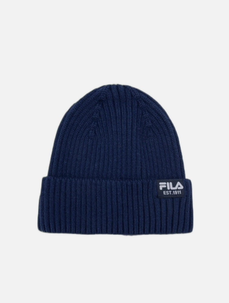 Fila | Cappello blu a coste risvolto