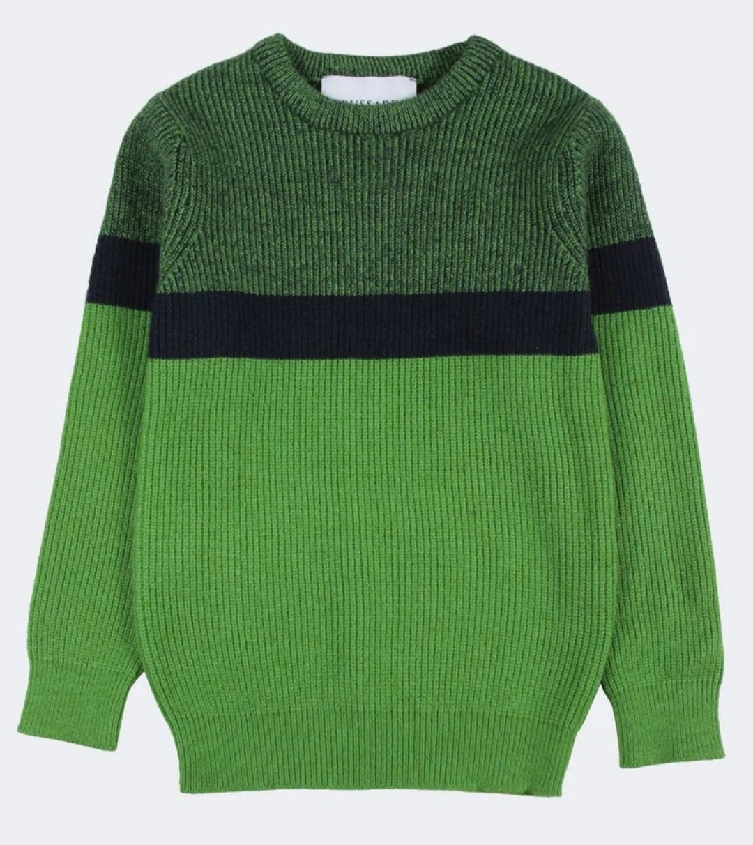 Trussardi | Maglione verde blu costine bambino