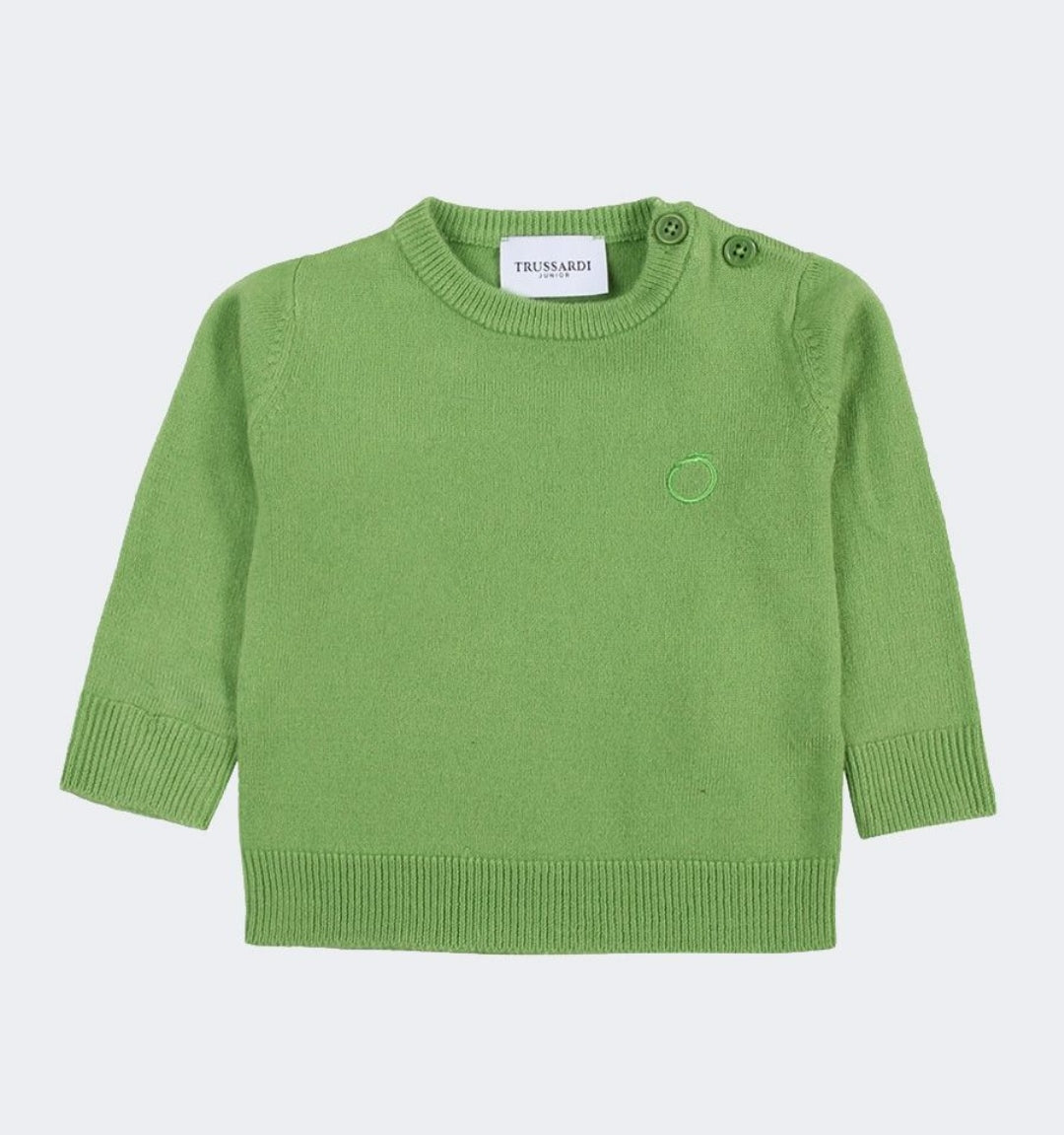 Trussardi | Maglione lana girocollo verde neonato