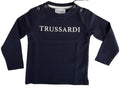 Trussardi | T-shirt neonato blu logo bianco