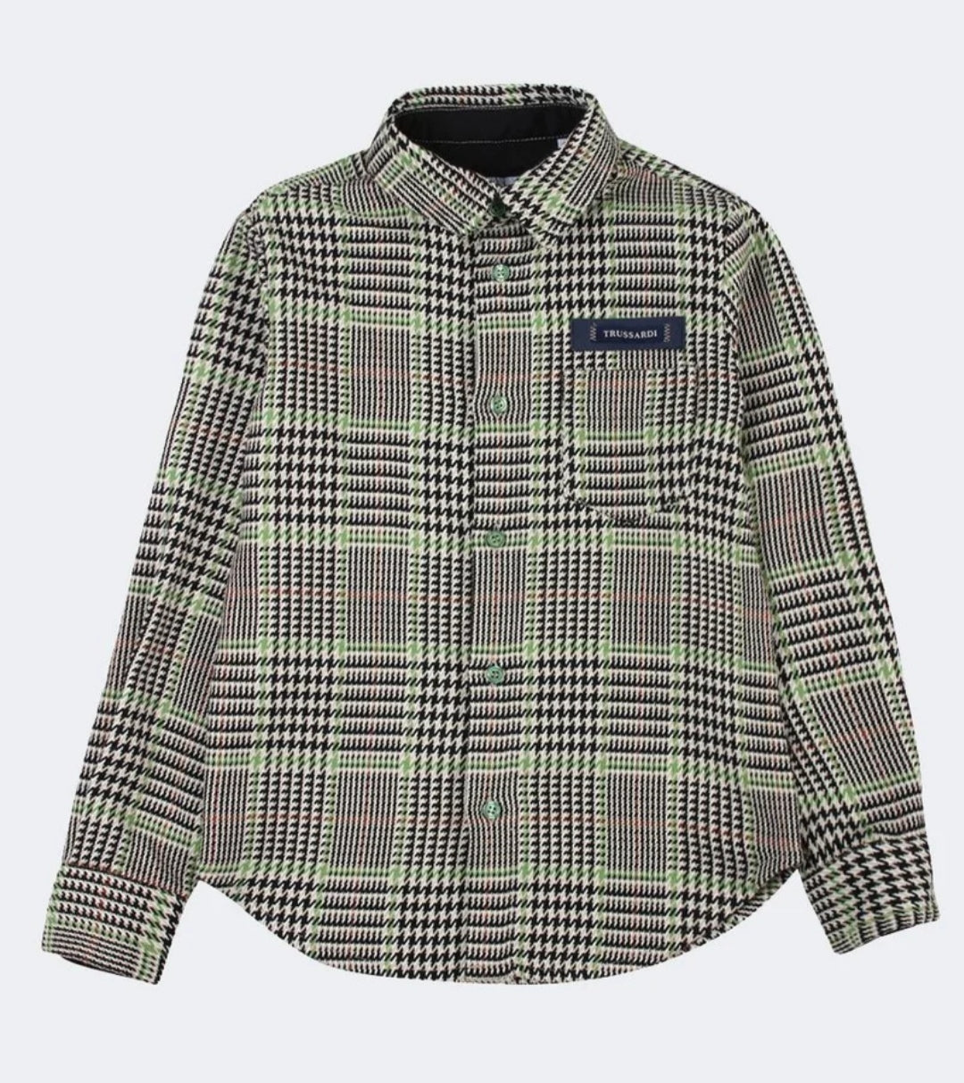 Trussardi | Camicia quadri verde bambino flanella