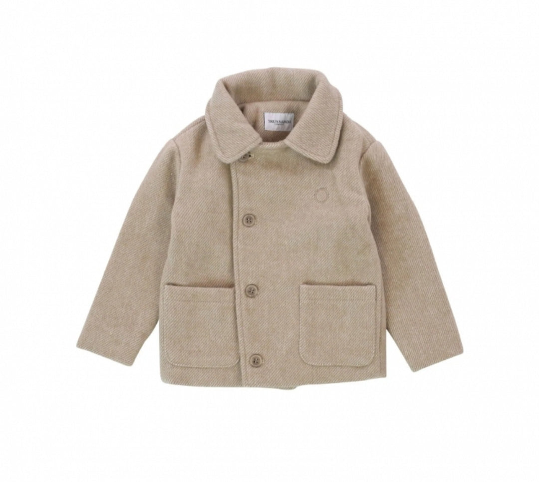 Trussardi | Cappottino peacoat neonato beige spigato