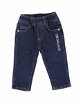 Trussardi | Jeans scuro neonato ricamo logo bianco