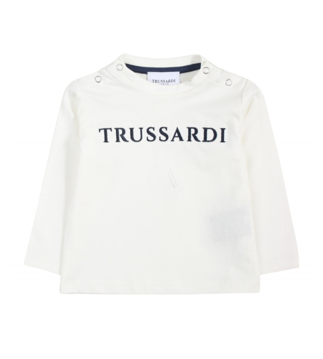 Trussardi | T-shirt neonato panna ricamo logo