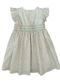 Per Te | Abito fiori verde punto smock