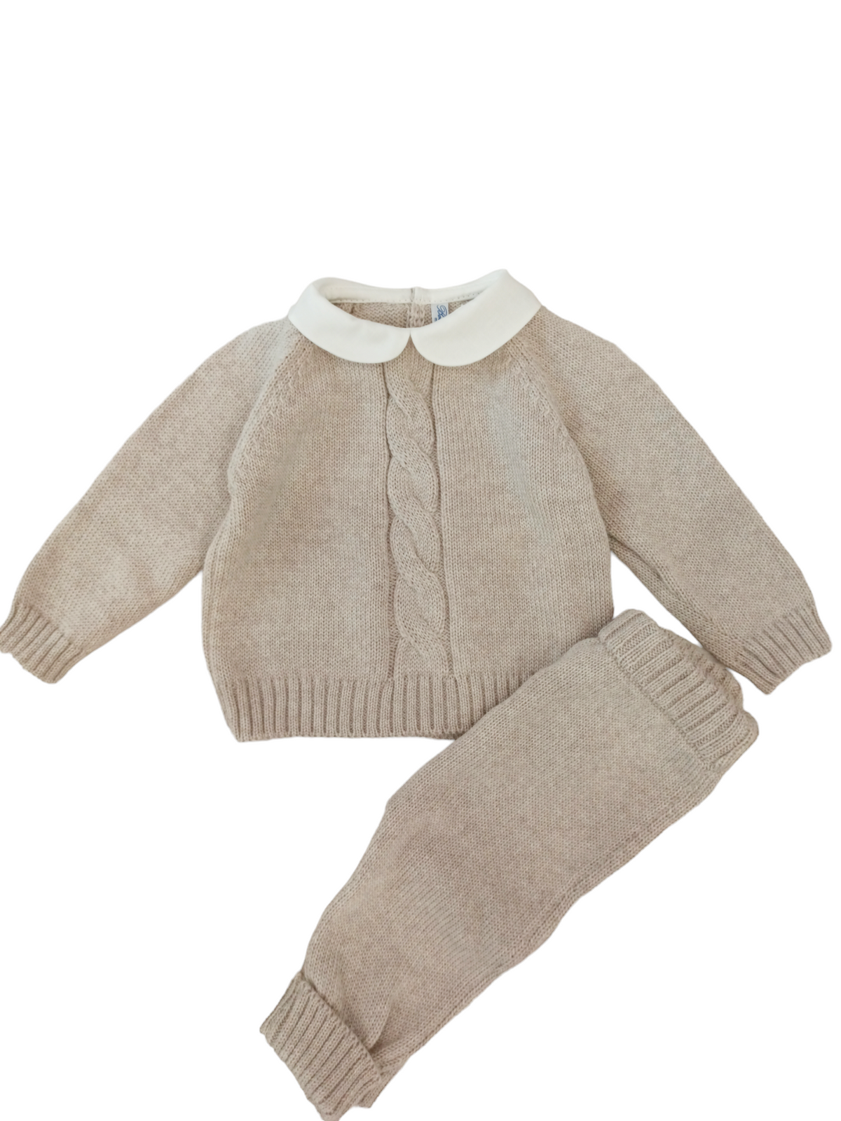 Bebè di Almy | Completo nascita lana trecce beige