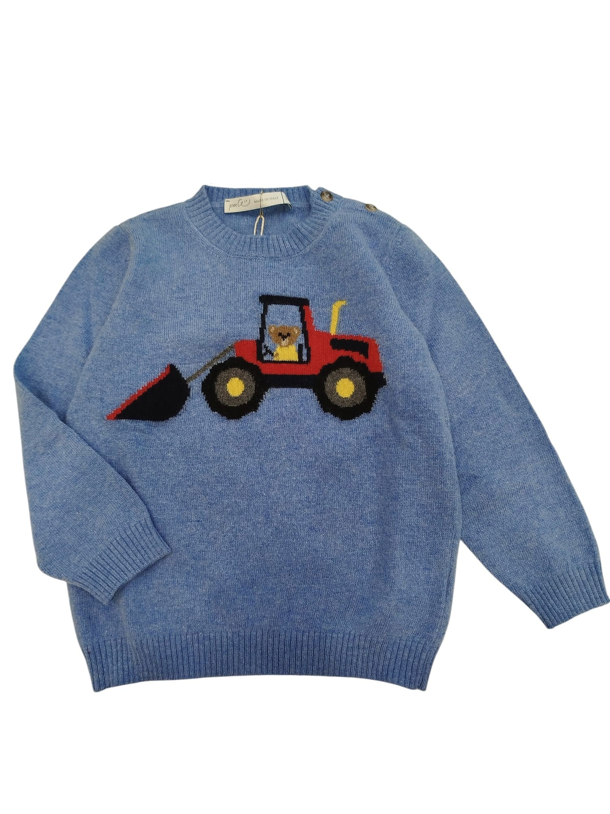 Per Te | Maglione lana azzurro ruspa