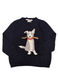 Per Te | Maglione lana blu cagnolino