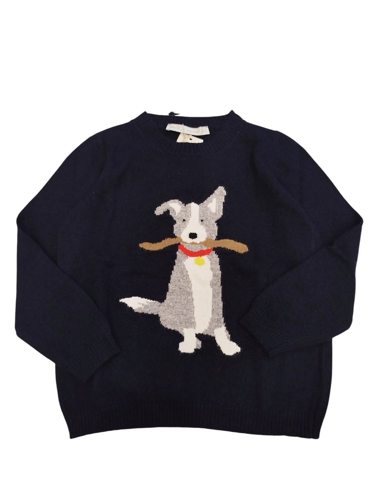 Per Te | Maglione lana blu cagnolino