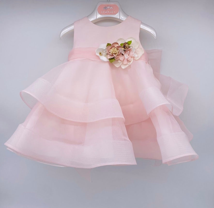 Mimilù | Abito battesimo organza rosa