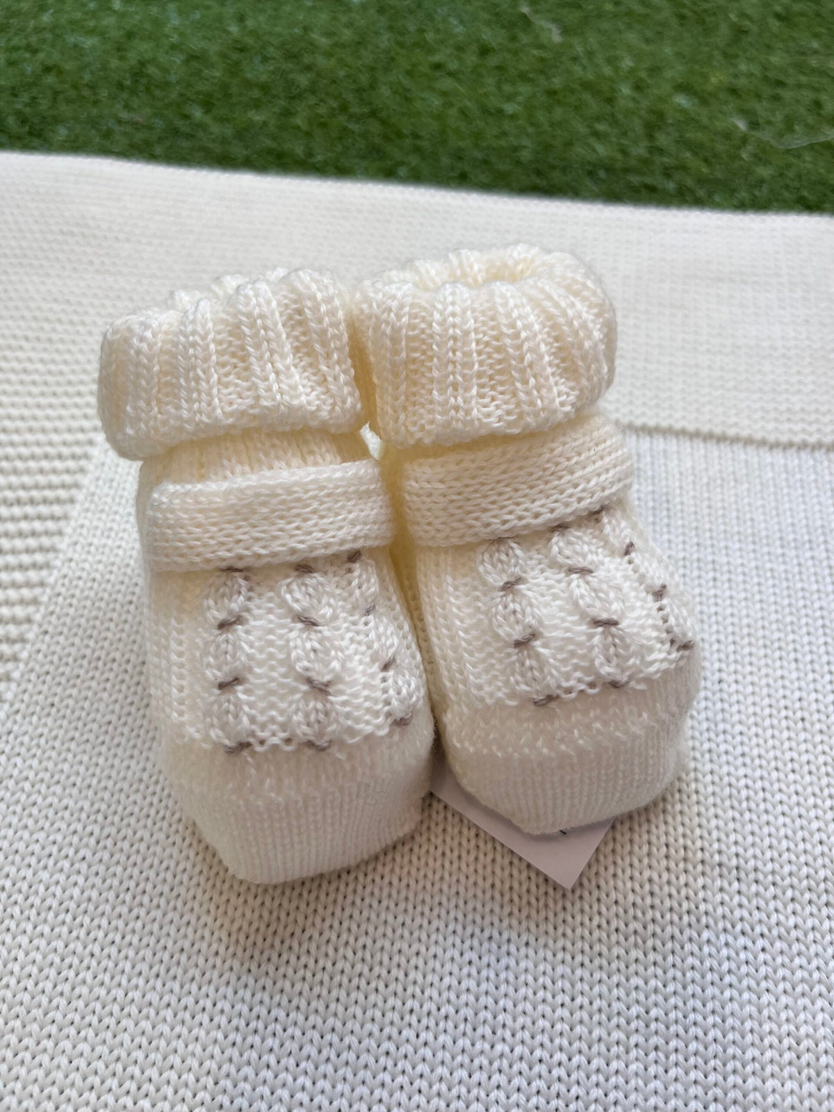 Primodì | Scarpine neonato lana panna beige