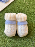 Primodì | Scarpine neonato lana bianco cielo