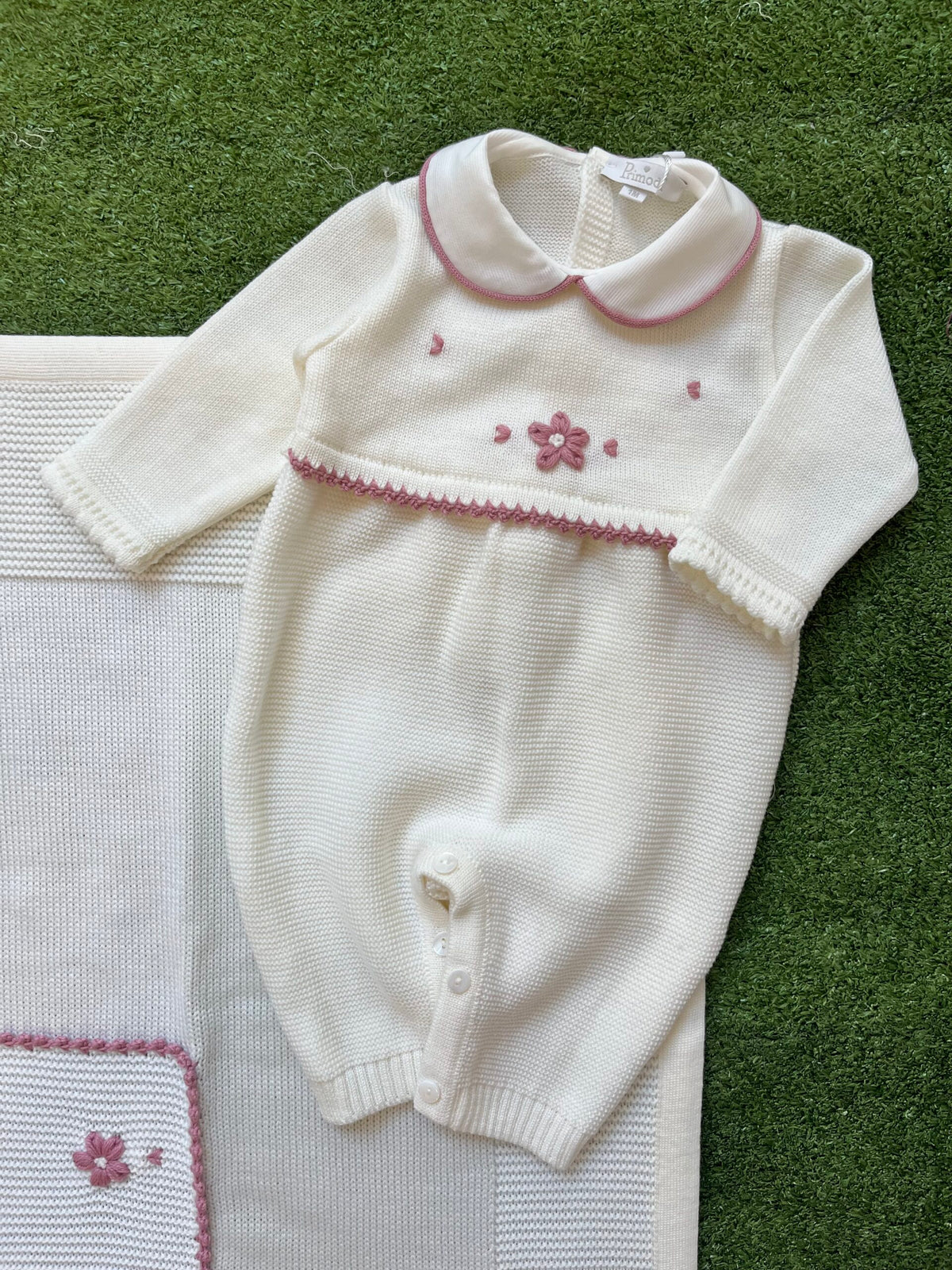 Primodì | Tutina lana panna marsala neonata