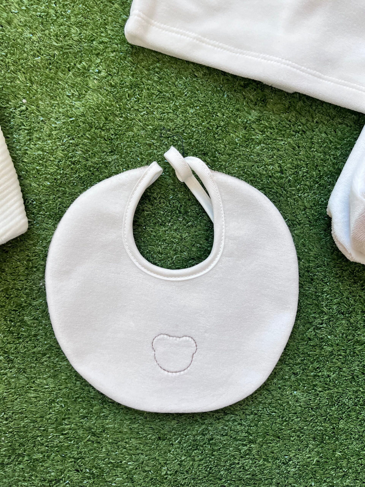 Ninnaoh | Bavetta bianca beige orsetto