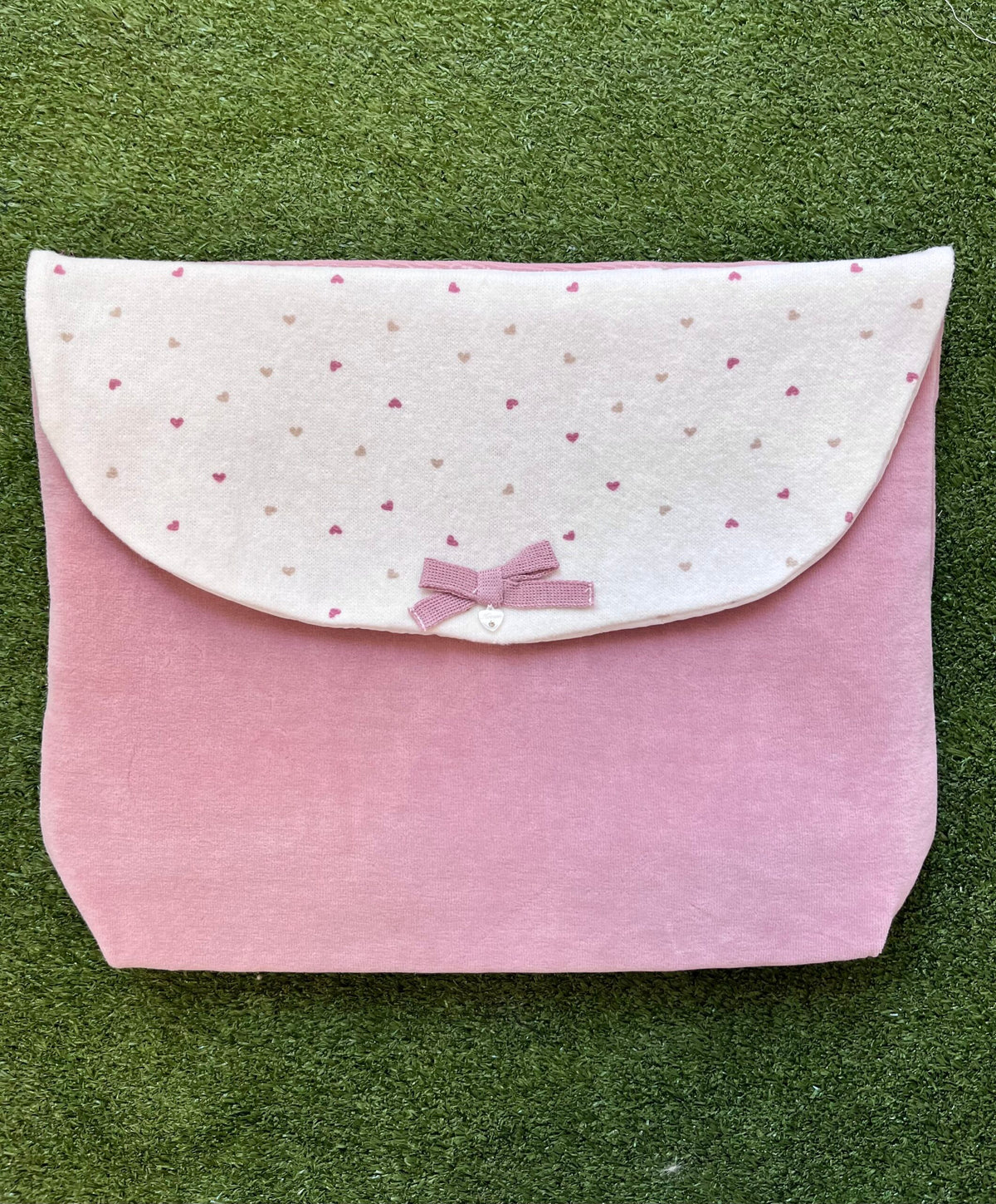 Ninnaoh | Busta porta cambiata panna rosa cuori