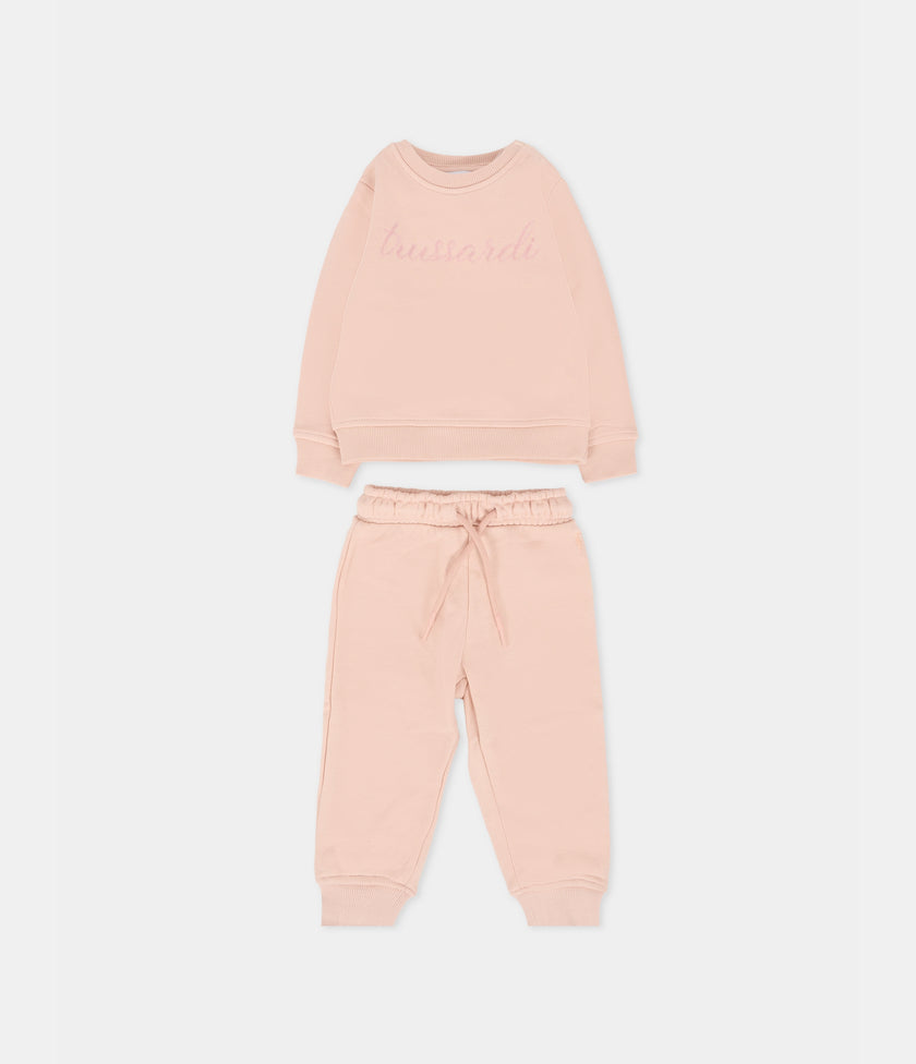 Trussardi | Tuta garzata rosa girocollo
