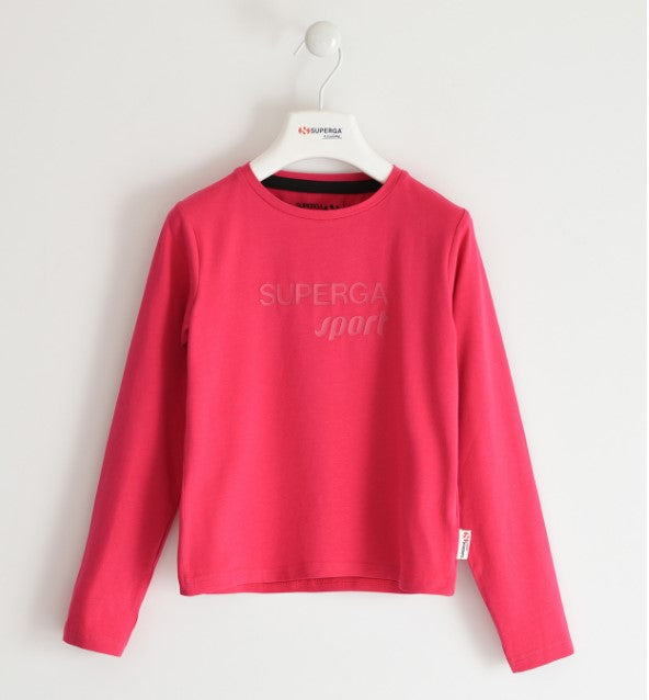 Superga | T-shirt fucsia  manica lunga bambina