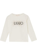 Liujo | T-shirt logo strass oro nero