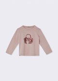 LiuJo | T-shirt malva borsetta strass