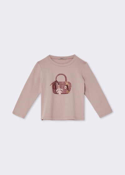 LiuJo | T-shirt malva borsetta strass