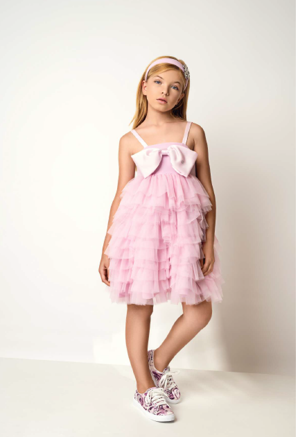 Nunzia Corinna | Abito rosa tulle balze
