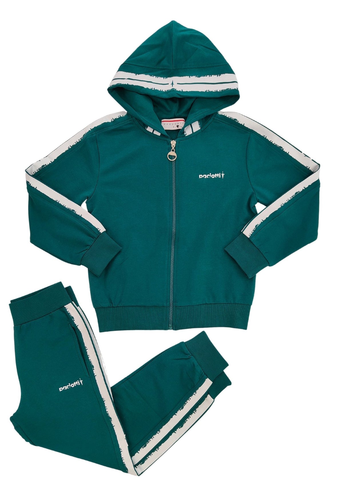 Paciotti | Tuta garzata zip verde
