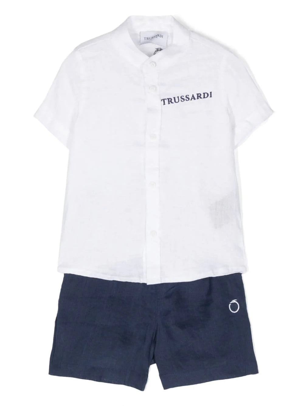 Trussardi | Completo lino bianco blu