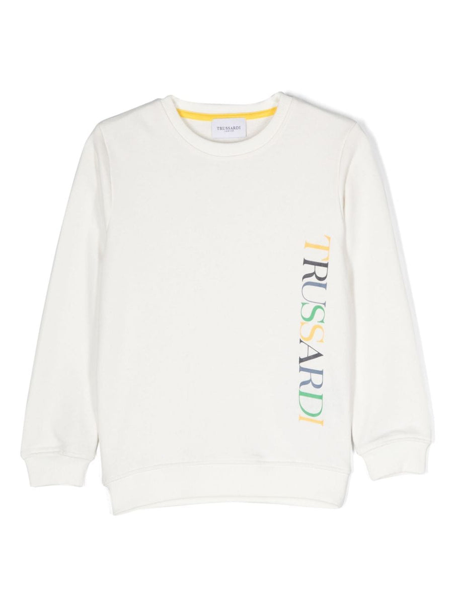 Trussardi | Felpa garzata bianca gialla