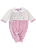 Bebè Margò | Tutina neonata bianco rosa