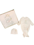 La Perla |Set nascita ciniglia rosa orsetto strass