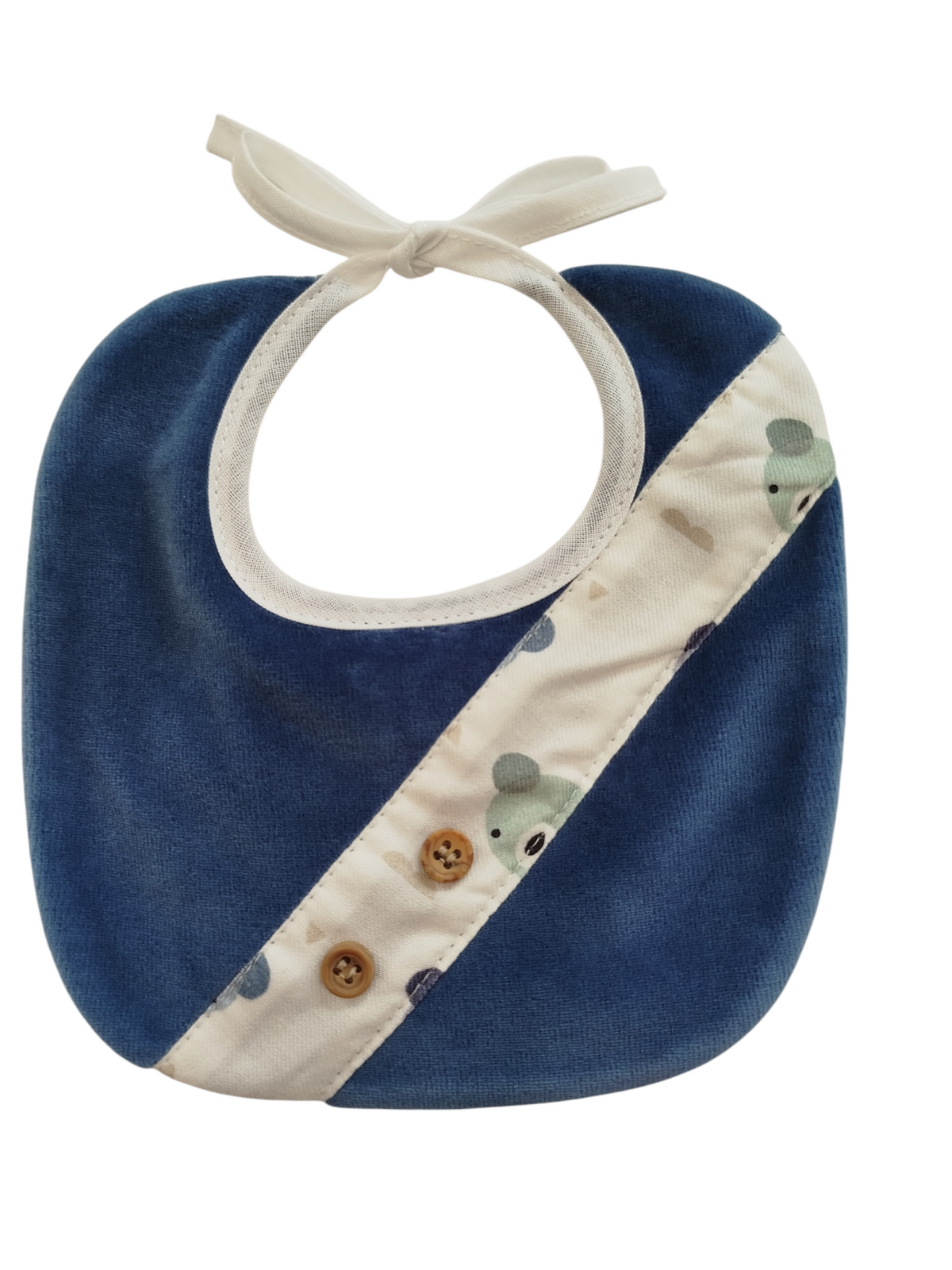 Bebè Margò | Bavetta ciniglia azzurra orsetti