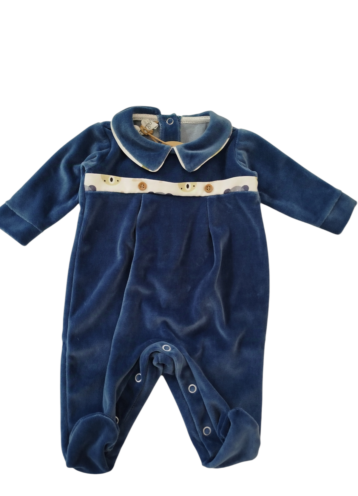 Bebè Margò | Tutina ciniglia azzurra orsetti