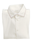 Pure | Camicia bianca impunture bordeaux bambino