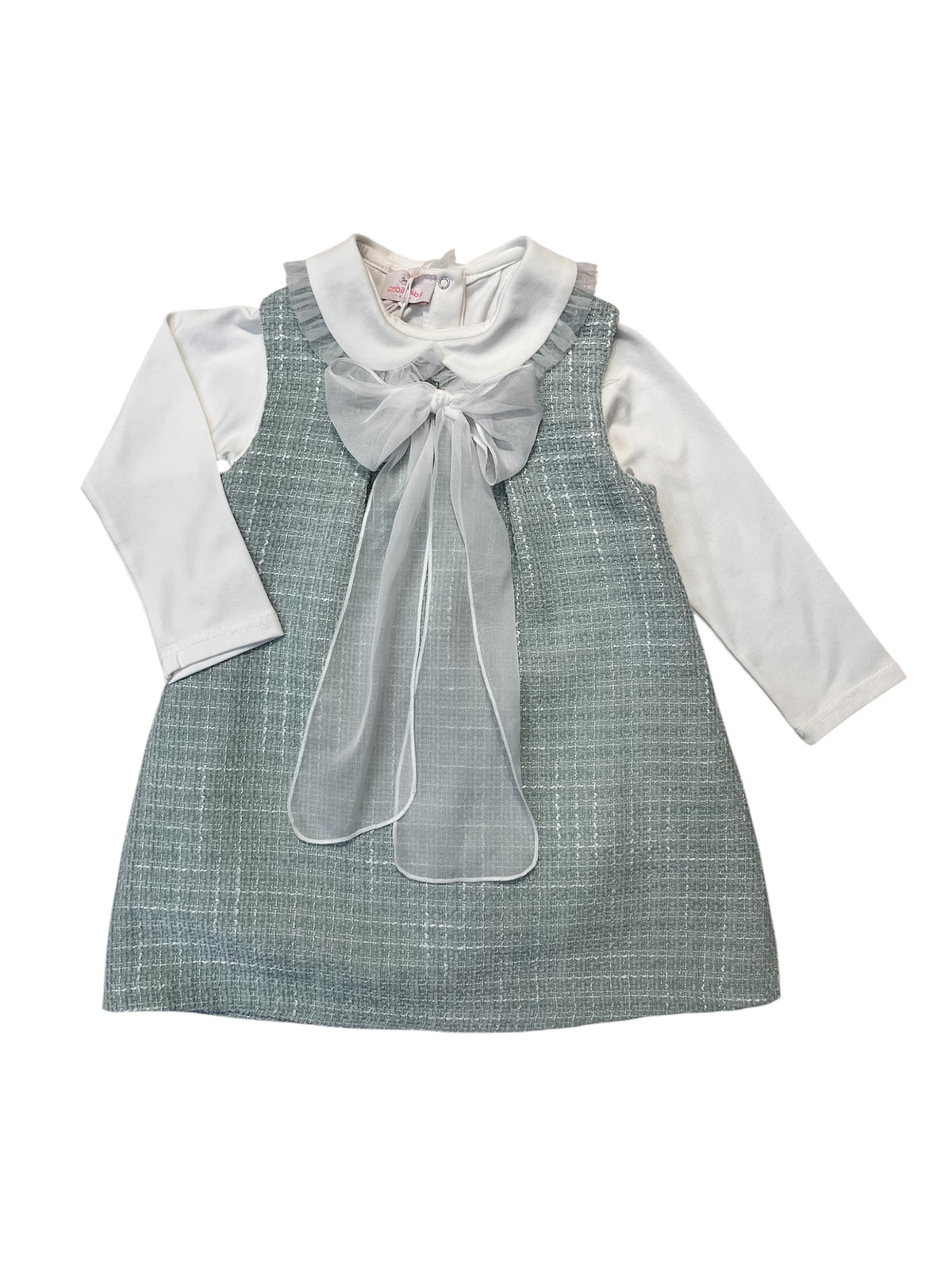 Ambarabà | Abito tweed verde tiffany + body