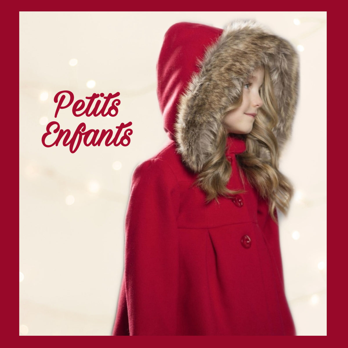 Cappotto rosso cappuccio bambina