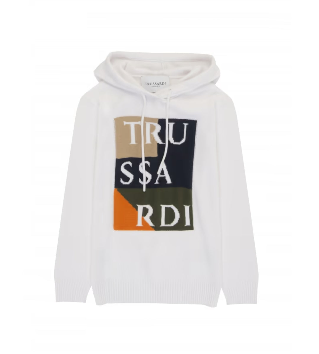 Trussardi | Maglione cappuccio bianco ragazzo