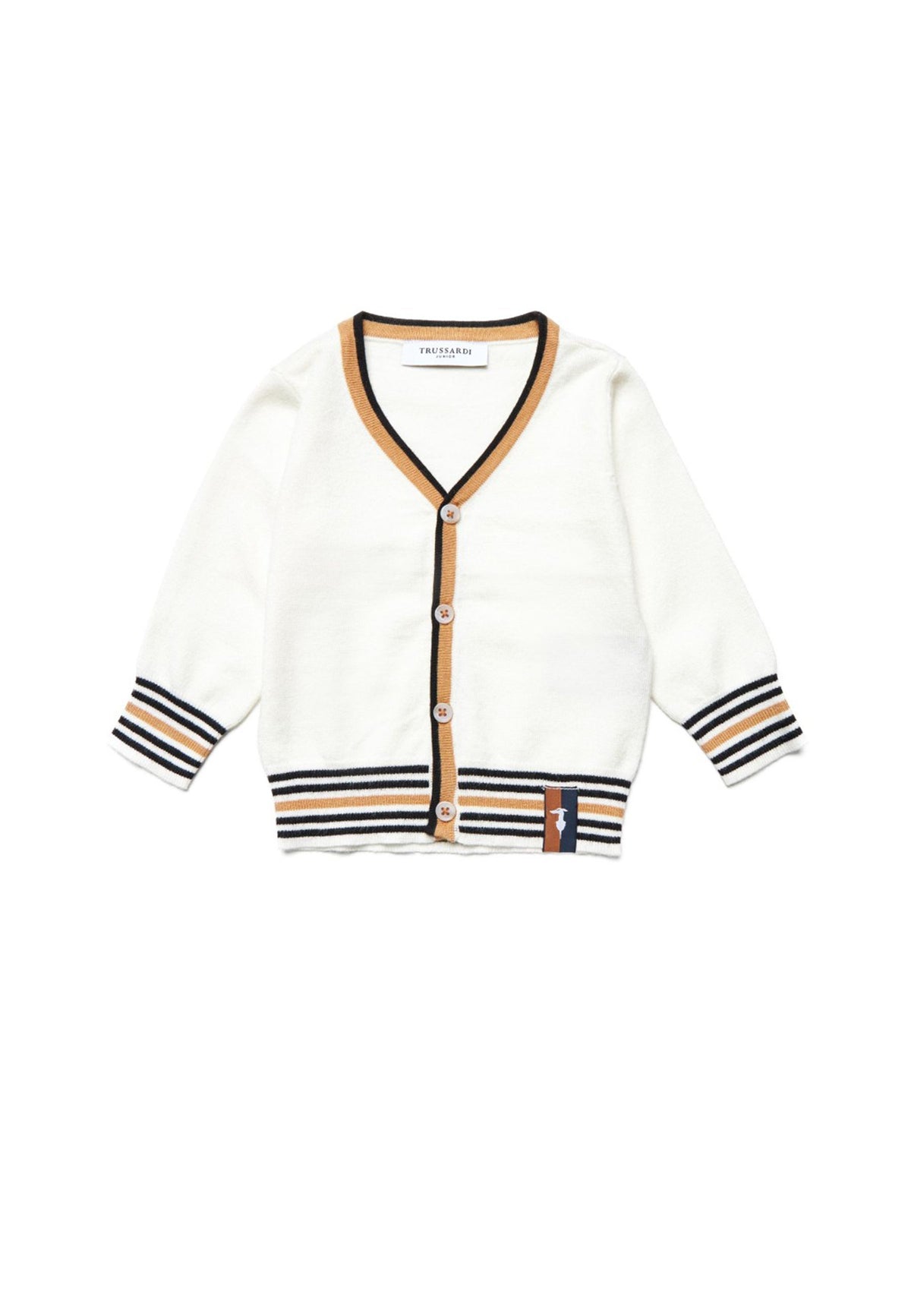 Trussardi | Cardigan panna righe neonato