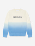Trussardi | Maglioncino tie-dye bianco azzurro ragazzo
