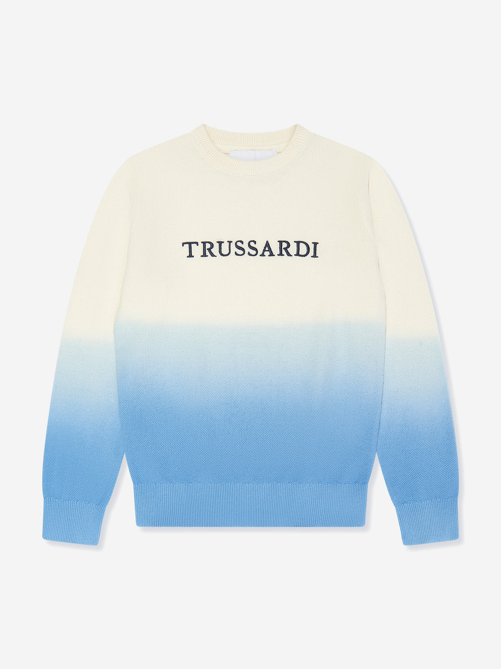 Trussardi | Maglioncino tie-dye bianco azzurro ragazzo