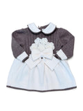 Colorichiari | Abitino nascita panna tortora lana