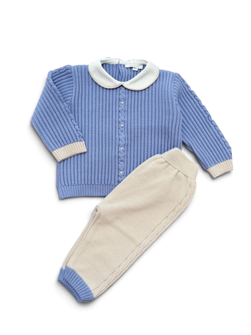 Primodì | Completo nascita cielo beige