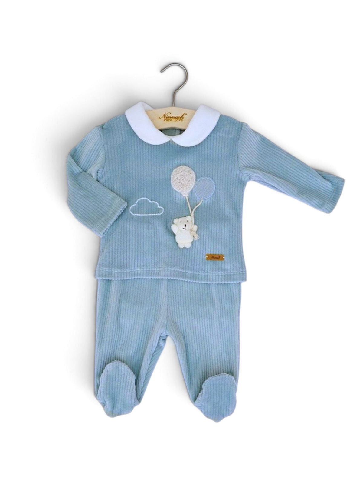 Ninnaoh Pure Love | Completo nascita azzurro/panna neonato